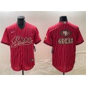 San Francisco 49ers Red Team Big Logo With Patch Cool Base Stitched Jersey
