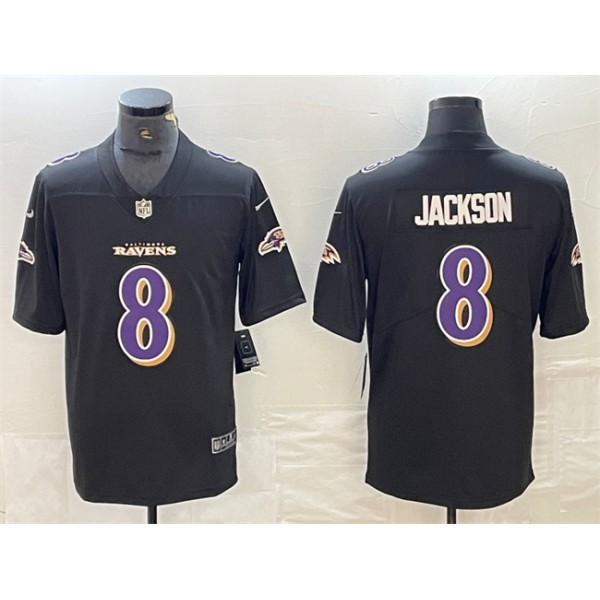 Baltimore Ravens #8 Lamar Jackson Black Vapor Limited Stitched Jersey