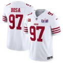 San Francisco 49ers #97 Nick Bosa White 2024 F.U.S.E. Super Bowl LVIII Patch And 2-Star C Patch Vapor Untouchable Limited Stitched Jersey