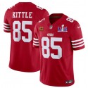 San Francisco 49ers #85 George Kittle Red 2024 F.U.S.E. Super Bowl LVIII Patch And 4-Star C Patch Vapor Untouchable Limited Stitched Jersey