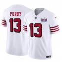 San Francisco 49ers #13 Brock Purdy New White 2024 F.U.S.E. Super Bowl LVIII Patch Vapor Untouchable Limited Stitched Jersey