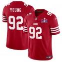 San Francisco 49ers #92 Chase Young Red 2024 F.U.S.E. Super Bowl LVIII Patch Vapor Untouchable Limited Stitched Jersey