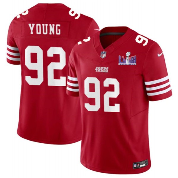 San Francisco 49ers #92 Chase Young Red 2024 F.U.S.E. Super Bowl LVIII Patch Vapor Untouchable Limited Stitched Jersey