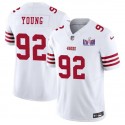 San Francisco 49ers #92 Chase Young White 2024 F.U.S.E. Super Bowl LVIII Patch Vapor Untouchable Limited Stitched Jersey