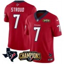 Houston Texans #7 C.J. Stroud Red 2023 F.U.S.E. AFC South Champions Patch And Team Logo Patch Vapor Untouchable Limited Stitched Jersey