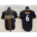 Pittsburgh Steelers #6 Patrick Queen Black With Patch Cool Base Stitched Jersey