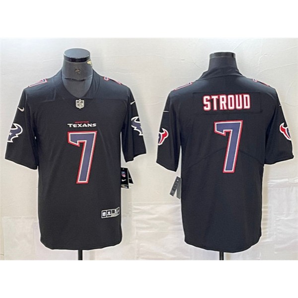 Houston Texans #7 C.J. Stroud Black Fashion With Patch Vapor Untouchable Limited Stitched Jersey
