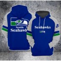 Seattle Seahawks Royal Team Big Logo Sideline Alternate Club Pullover Hoodie