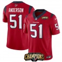 Houston Texans #51 Will Anderson Jr. Red 2023 F.U.S.E. AFC South Champions Patch Vapor Untouchable Limited Stitched Jersey