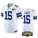 Dallas Cowboys #15 Trey Lance White 2023 F.U.S.E. NFC East Champions Patch Stitched Jersey