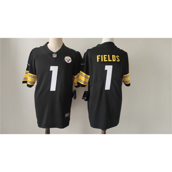 Pittsburgh Steelers #1 Justin Fields Black Vapor Untouchable Limited Stitched Jersey