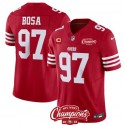 San Francisco 49ers #97 Nick Bosa Red 2023 F.U.S.E. With 2-Star C Ptach And NFC West Champions Patch Stitched Jersey