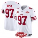 San Francisco 49ers #97 Nick Bosa White 2023 F.U.S.E. With 2-Star C Ptach And NFC West Champions Patch Stitched Jersey