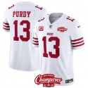 San Francisco 49ers #13 Brock Purdy White 2023 F.U.S.E. With 1-Star C Ptach And NFC West Champions Patch Stitched Jersey