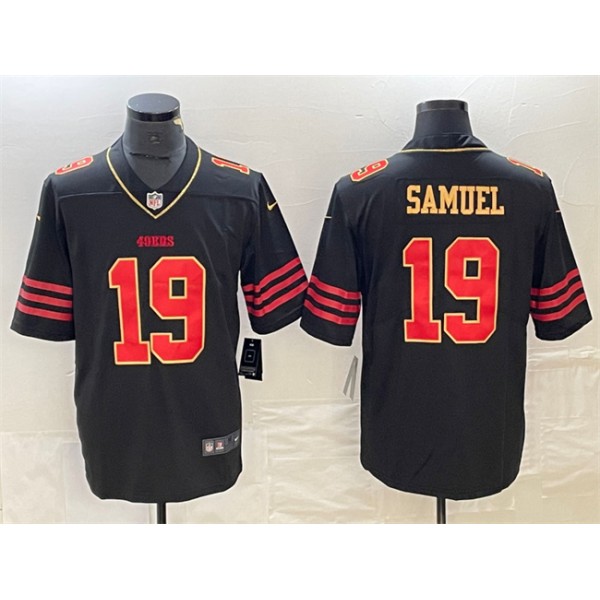 San Francisco 49ers #19 Deebo Samuel Black Gold Stitched Jersey