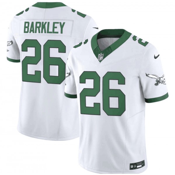 Philadelphia Eagles #26 Saquon Barkley White 2023 F.U.S.E. Vapor Untouchable Throwback Stitched Jersey