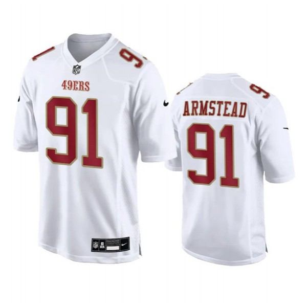 San Francisco 49ers #91 Arik Armstead White Fashion Limited Stitched Game Jersey