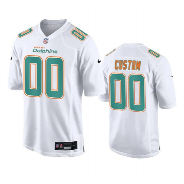 Miami Dolphins Custom White Fashion Vapor Untouchable Stitched Jersey