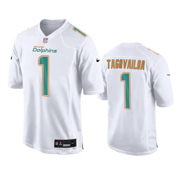 Miami Dolphins #1 Tua Tagovailoa White Fashion Vapor Untouchable Stitched Jersey