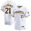 Pittsburgh Pirates #21 Roberto Clemente White Home Limited Stitched Jersey