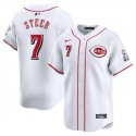 Cincinnati Reds #7 Spencer Steer White Home Limited Stitched Jersey