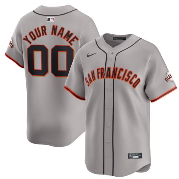 San Francisco Giants Custom Gray Away Limited Stitched Jersey