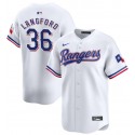 Texas Rangers #36 Wyatt Langford White 2024 Gold Collection Cool Base Stitched Jersey