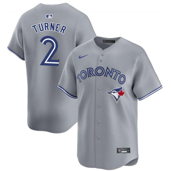 Toronto Blue Jays #2 Justin Turner Gray Cool Base Stitched Jersey