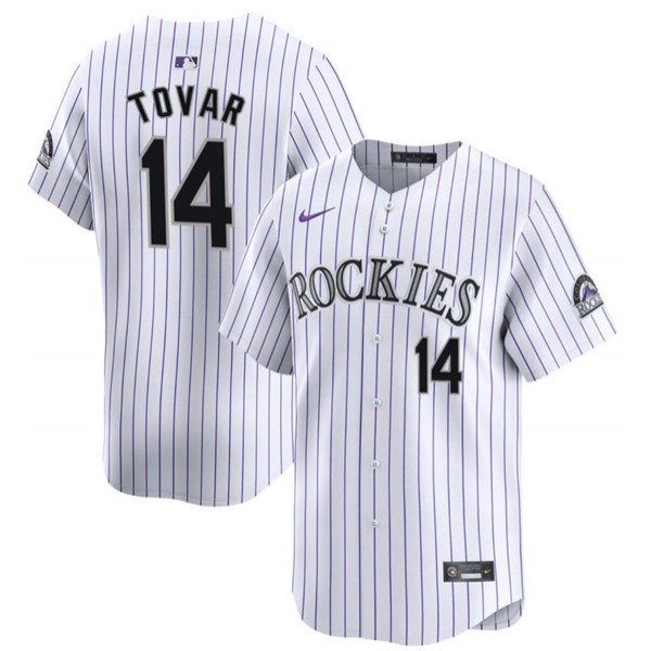 Colorado Rockies #14 Ezequiel Tovar White White Home Limited Stitched Jersey