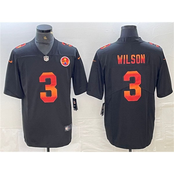Pittsburgh Steelers #3 Russell Wilson Black Fashion Limited Stitched Jersey