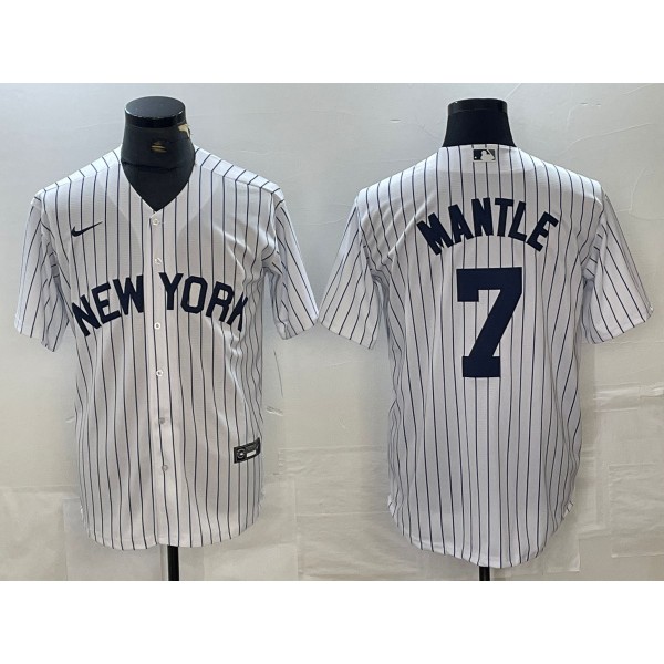 New York Yankees #7 Mickey Mantle White Cool Base Stitched Jersey