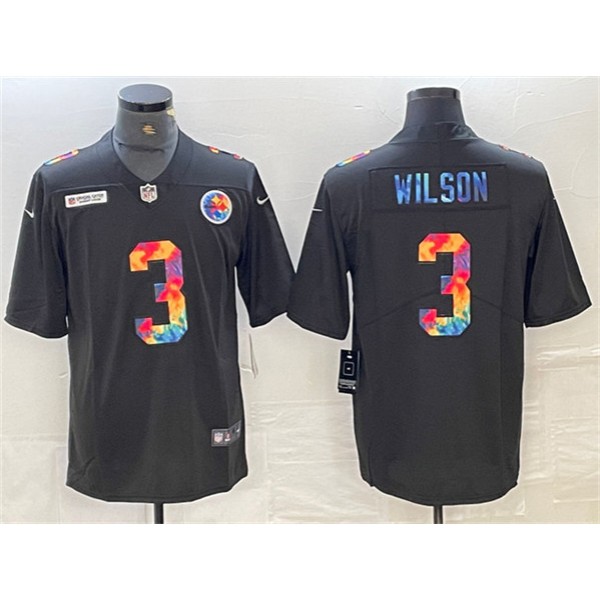 Pittsburgh Steelers #3 Russell Wilson Black Crucial Catch Limited Stitched Jersey