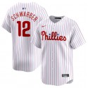Philadelphia Phillies #12 Kyle Schwarber White Home Limited Stitched Jersey
