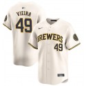 Milwaukee Brewers #49 Thyago Vieira Cream Home Limited Stitched Jersey