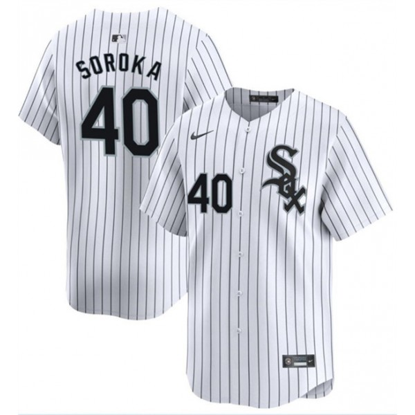 Chicago White Sox #40 Michael Soroka White Home Limited Stitched Jersey
