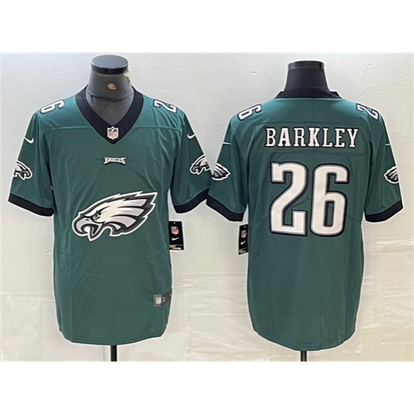 Philadelphia Eagles #26 Saquon Barkley Green Team Big Logo Limited Vapor Untouchable Limited Stitched Jersey