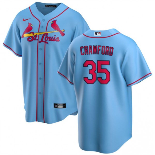 St. Louis Cardinals #35 Brandon Crawford Blue Cool Base Stitched Jersey