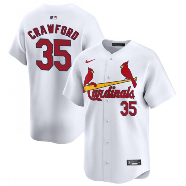St. Louis Cardinals #35 Brandon Crawford White Home Limited Stitched Jersey