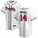 Atlanta Braves #14 Adam Duvall White Cool Base Stitched Jersey