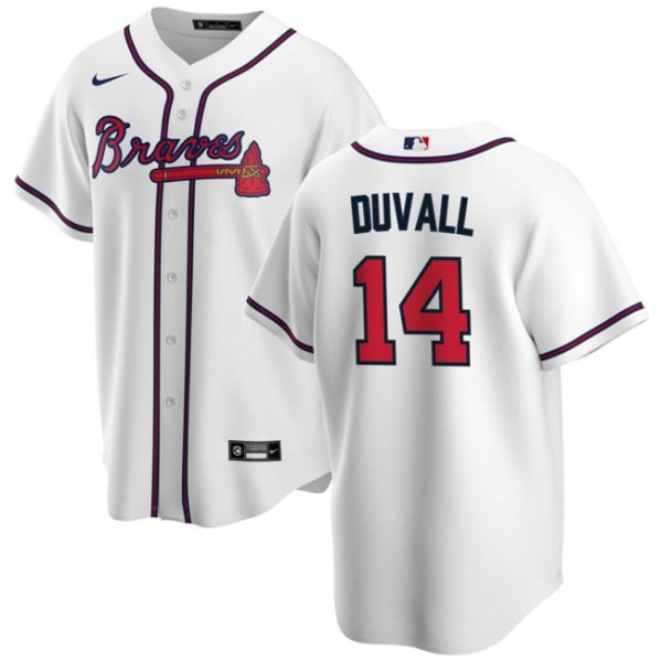Atlanta Braves #14 Adam Duvall White Cool Base Stitched Jersey