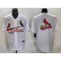 St. Louis Cardinals White Team Big Logo Cool Base Stitched Jersey