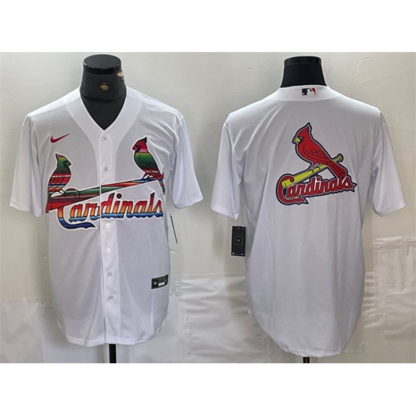 St. Louis Cardinals White Team Big Logo Cool Base Stitched Jersey
