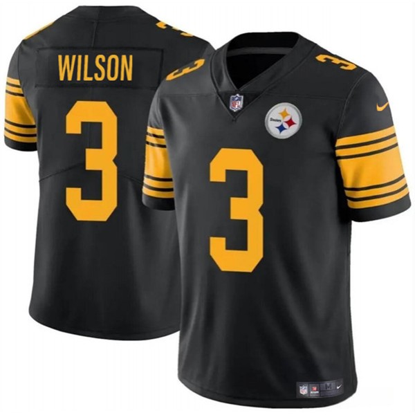 Pittsburgh Steelers #3 Russell Wilson Black Color Rush Vapor Untouchable Limited Stitched Jersey