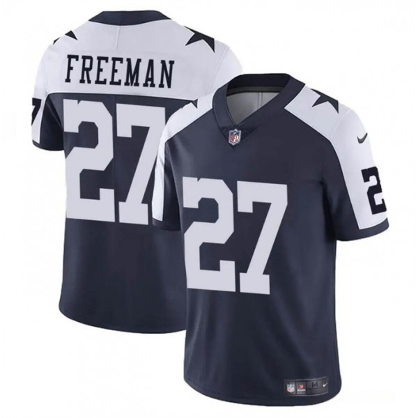 Dallas Cowboys #27 Royce Freeman Navy White Thnaksgiving Vapor Untouchable Limited Stitched Jersey