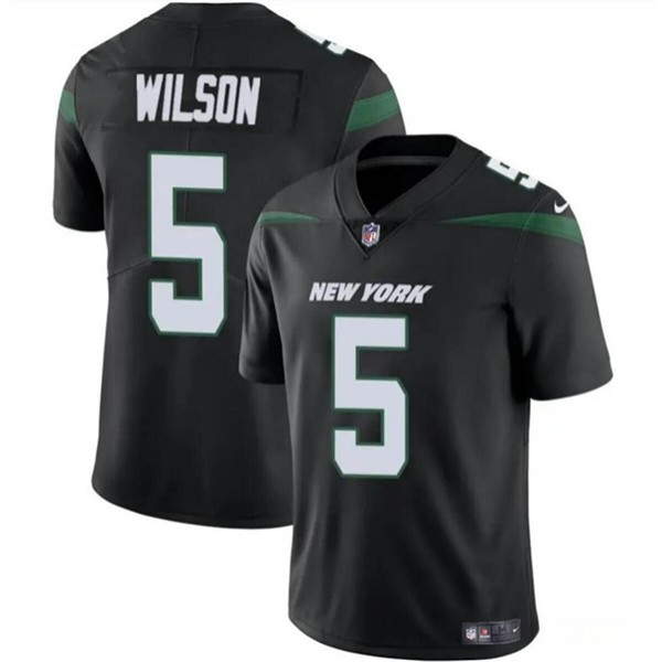 New York Jets #5 Garrett Wilson Black Vapor Untouchable Limited Stitched Jersey