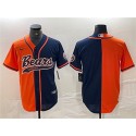 Chicago Bears Blank Orange Navy Split With Patch Cool Base Stitched Jersey