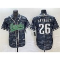 Philadelphia Eagles #26 Saquon Barkley Gray Camo Cool Base Stitched Jersey