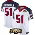 Houston Texans #51 Will Anderson Jr. White Navy 2023 F.U.S.E. With AFC South Champions Patch And Team Logo Patch Limited Stitched Jersey