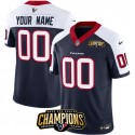 Houston Texans Custom Navy White 2023 F.U.S.E. AFC South Champions Patch Vapor Limited Stitched Jersey