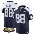 Dallas Cowboys #88 CeeDee Lamb Navy White 2023 F.U.S.E. NFC East Champions Patch Stitched Jersey